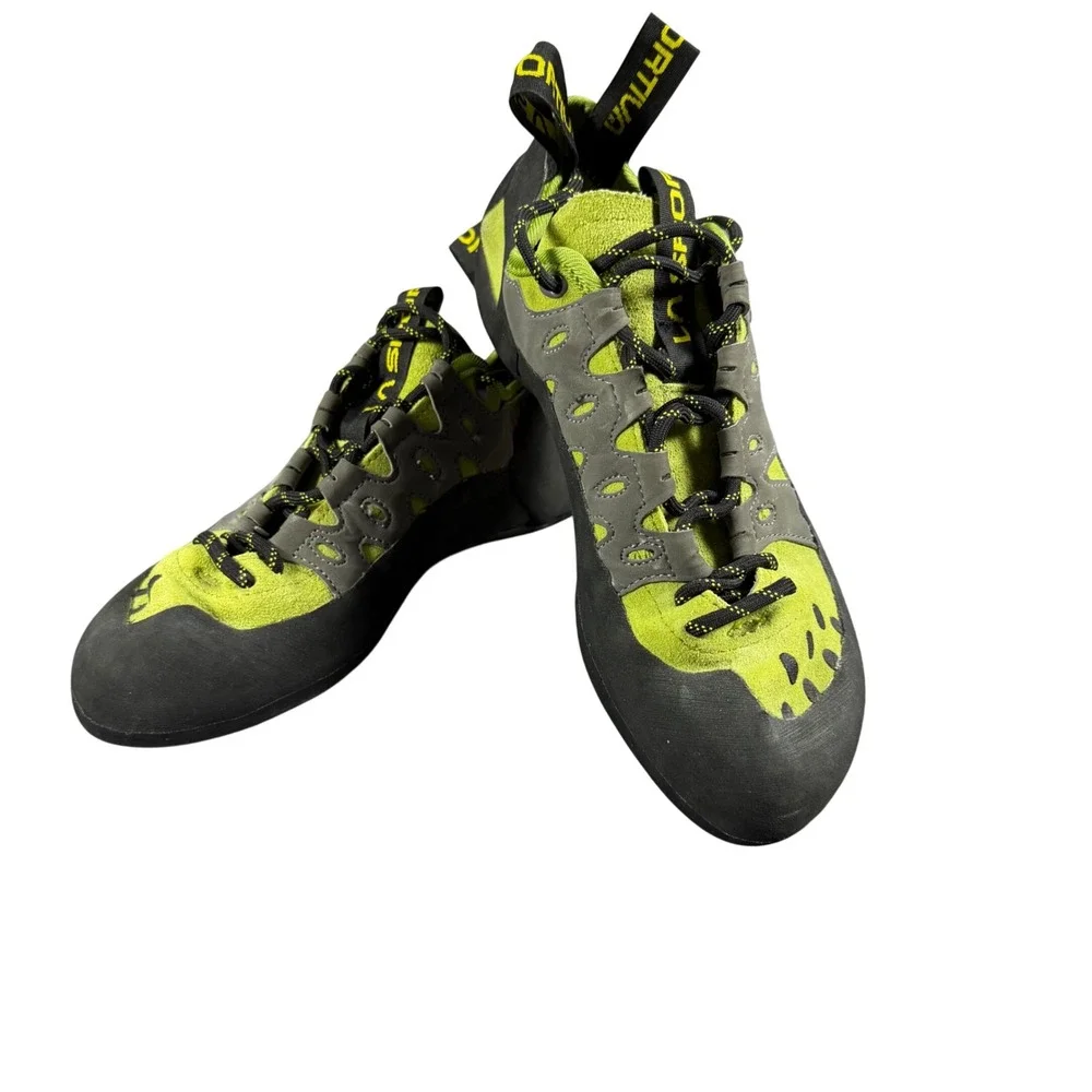 La Sportiva Tarantulace Climbing Shoes Lime Green Grey Womens 6.5+ EU 39